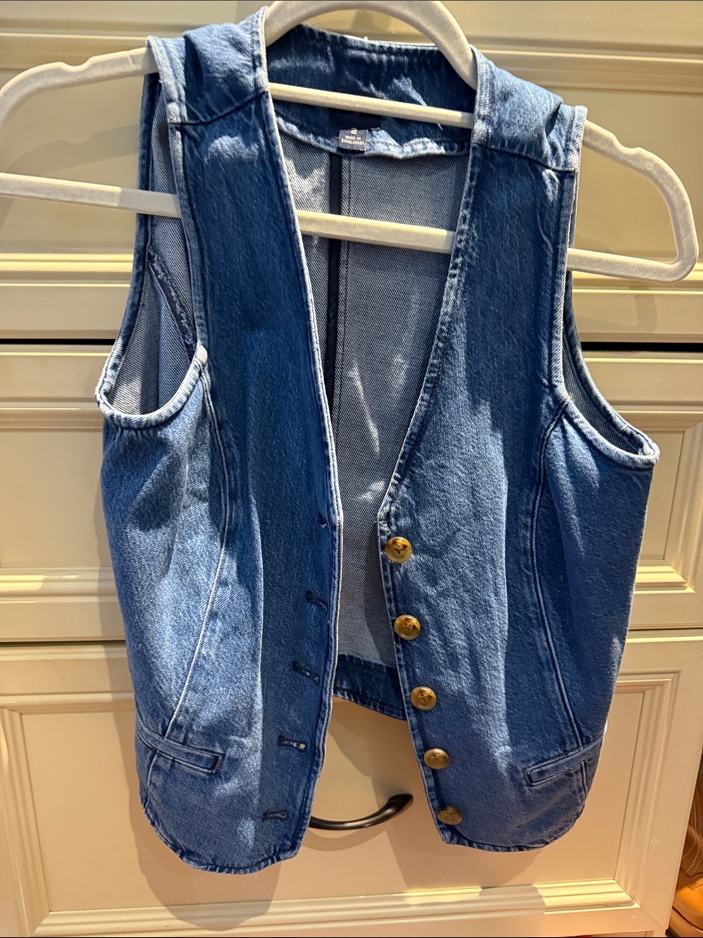 J. Crew Blue Denim Button-Front Vest